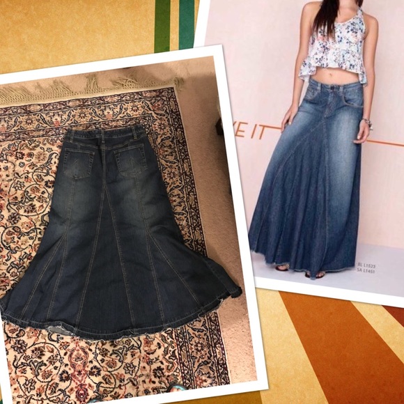 CAbi Dresses & Skirts - Cabi Denim maxi skirt mermaid cut